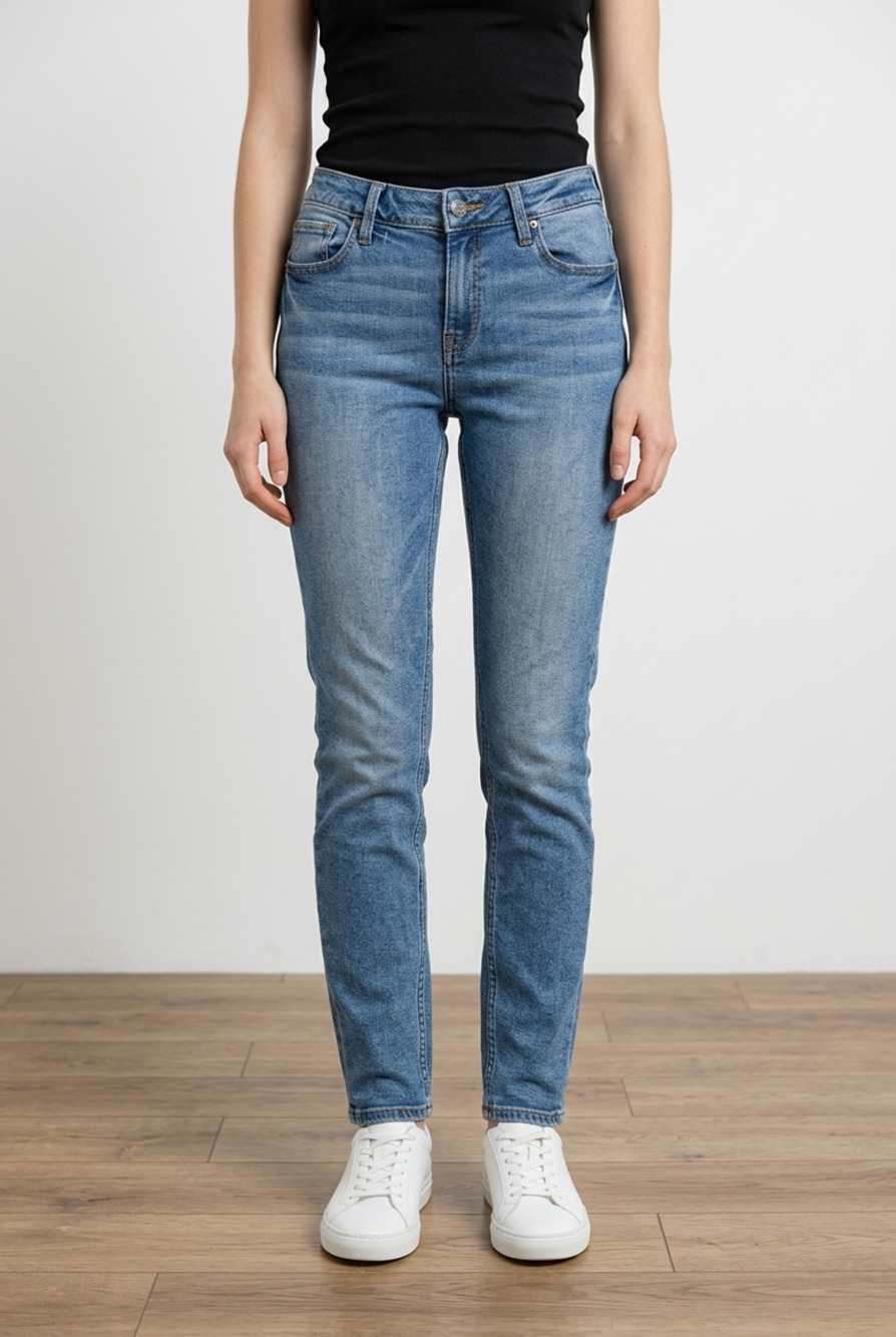 Vigoss Thompson Tomboy Jeans Size 28 Blue Denim Slim Straight Leg